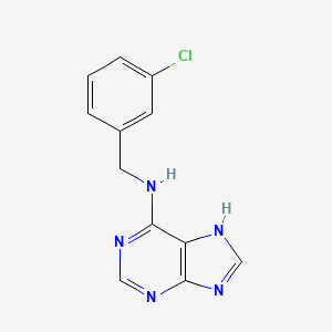 molecular formula C12H10ClN5 B2932144 N-[(3-chlorophenyl)methyl]-7H-purin-6-amine CAS No. 67023-53-4