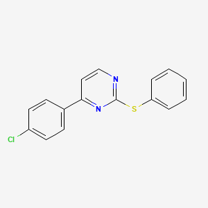 molecular formula C16H11ClN2S B2932149 4-(4-Chlorophenyl)-2-(phenylsulfanyl)pyrimidine CAS No. 339106-03-5