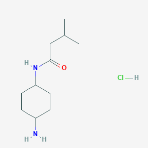 molecular formula C11H23ClN2O B2932152 N-[(1R*,4R*)-4-Aminocyclohexyl]-3-methylbutanamide hydrochloride CAS No. 1286265-52-8