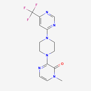 molecular formula C14H15F3N6O B2932165 1-Methyl-3-{4-[6-(trifluoromethyl)pyrimidin-4-yl]piperazin-1-yl}-1,2-dihydropyrazin-2-one CAS No. 2097892-47-0
