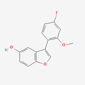 molecular formula C15H11FO3 B2932168 3-(4-Fluoro-2-methoxyphenyl)-1-benzofuran-5-ol CAS No. 1807982-69-9