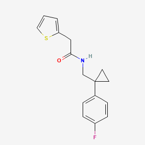 molecular formula C16H16FNOS B2932169 N-((1-(4-氟苯基)环丙基)甲基)-2-(噻吩-2-基)乙酰胺 CAS No. 1049389-12-9