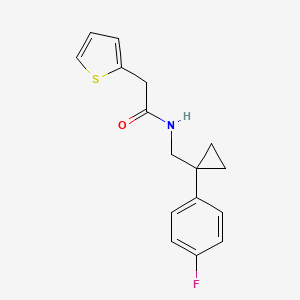 N-((1-(4-fluorophenyl)cyclopropyl)methyl)-2-(thiophen-2-yl)acetamide