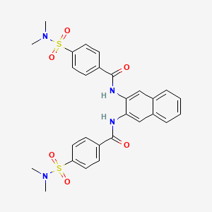 4-(dimethylsulfamoyl)-N-{3-[4-(dimethylsulfamoyl)benzamido]naphthalen-2-yl}benzamide