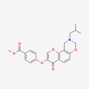 molecular formula C23H23NO6 B2932183 4-((9-异丁基-4-氧代-4,8,9,10-四氢色满[8,7-e][1,3]恶杂环-3-基)氧基)苯甲酸甲酯 CAS No. 951932-68-6