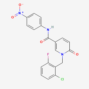 molecular formula C19H13ClFN3O4 B2932187 1-(2-氯-6-氟苄基)-N-(4-硝基苯基)-6-氧代-1,6-二氢吡啶-3-甲酰胺 CAS No. 899970-27-5
