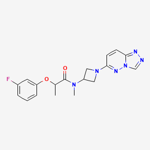 molecular formula C18H19FN6O2 B2932188 N-(1-([1,2,4]triazolo[4,3-b]pyridazin-6-yl)azetidin-3-yl)-2-(3-fluorophenoxy)-N-methylpropanamide CAS No. 2320687-32-7