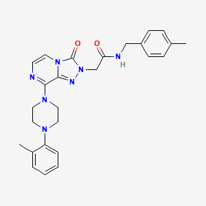 molecular formula C26H29N7O2 B2932192 N-cyclooctyl-1,2-dimethyl-5-[4-methyl-5-(piperidin-1-ylcarbonyl)-1,3-thiazol-2-yl]-1H-pyrrole-3-sulfonamide CAS No. 1251626-81-9