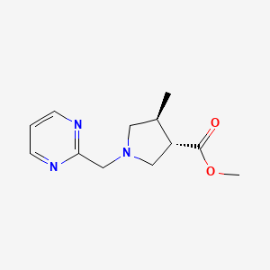 molecular formula C12H17N3O2 B2932195 Rac-methyl (3R,4R)-4-methyl-1-[(pyrimidin-2-yl)methyl]pyrrolidine-3-carboxylate CAS No. 1909294-26-3