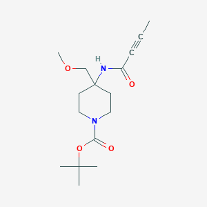 molecular formula C16H26N2O4 B2932208 Tert-butyl 4-(but-2-ynoylamino)-4-(methoxymethyl)piperidine-1-carboxylate CAS No. 2411236-75-2