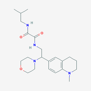molecular formula C22H34N4O3 B2932213 N1-isobutyl-N2-(2-(1-methyl-1,2,3,4-tetrahydroquinolin-6-yl)-2-morpholinoethyl)oxalamide CAS No. 922013-70-5