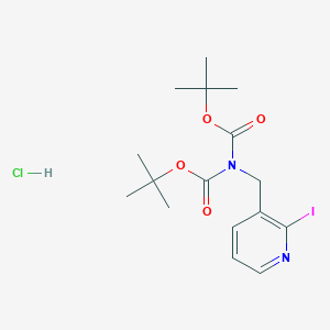molecular formula C16H24ClIN2O4 B2932217 Tert-butyl N-[(2-iodopyridin-3-yl)methyl]-N-[(2-methylpropan-2-yl)oxycarbonyl]carbamate;hydrochloride CAS No. 2551116-90-4