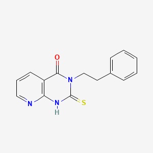 molecular formula C15H13N3OS B2932221 3-phenethyl-2-thioxo-2,3-dihydropyrido[2,3-d]pyrimidin-4(1H)-one CAS No. 443671-76-9