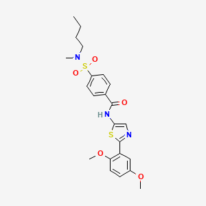 molecular formula C23H27N3O5S2 B2932236 4-(N-butyl-N-methylsulfamoyl)-N-(2-(2,5-dimethoxyphenyl)thiazol-5-yl)benzamide CAS No. 683770-96-9