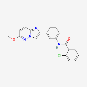 molecular formula C20H15ClN4O2 B2932239 2-chloro-N-(3-(6-methoxyimidazo[1,2-b]pyridazin-2-yl)phenyl)benzamide CAS No. 953240-55-6