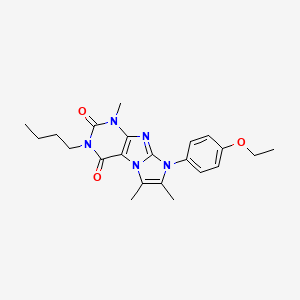 molecular formula C22H27N5O3 B2932240 3-butyl-8-(4-ethoxyphenyl)-1,6,7-trimethyl-1H-imidazo[2,1-f]purine-2,4(3H,8H)-dione CAS No. 887458-64-2