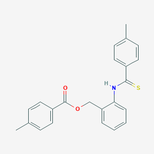 molecular formula C23H21NO2S B293225 2-[(4-Methylbenzothioyl)amino]benzyl 4-methylbenzoate 