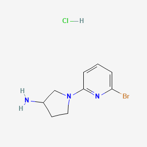 molecular formula C9H13BrClN3 B2932251 1-(6-Bromopyridin-2-yl)pyrrolidin-3-amine hydrochloride CAS No. 1420963-04-7