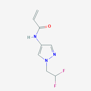 molecular formula C8H9F2N3O B2932252 N-[1-(2,2-Difluoroethyl)pyrazol-4-yl]prop-2-enamide CAS No. 2175581-11-8