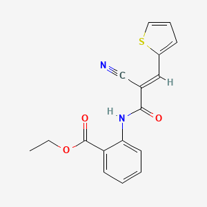 (E)-ethyl 2-(2-cyano-3-(thiophen-2-yl)acrylamido)benzoate