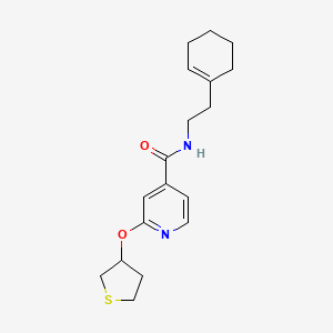 molecular formula C18H24N2O2S B2932269 N-(2-(cyclohex-1-en-1-yl)ethyl)-2-((tetrahydrothiophen-3-yl)oxy)isonicotinamide CAS No. 2034360-73-9