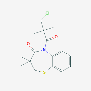 molecular formula C16H20ClNO2S B293227 5-(3-chloro-2,2-dimethylpropanoyl)-3,3-dimethyl-2,3-dihydro-1,5-benzothiazepin-4(5H)-one 