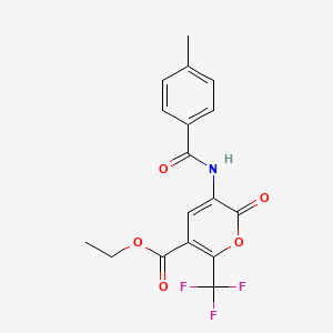 ethyl 3-[(4-methylbenzoyl)amino]-2-oxo-6-(trifluoromethyl)-2H-pyran-5-carboxylate