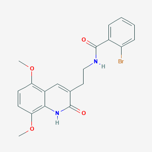 molecular formula C20H19BrN2O4 B2932272 2-溴-N-[2-(5,8-二甲氧基-2-氧代-1H-喹啉-3-基)乙基]苯甲酰胺 CAS No. 851403-93-5