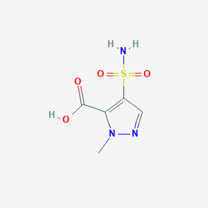 molecular formula C5H7N3O4S B2932276 2-甲基-4-磺酰基吡唑-3-甲酸 CAS No. 1870989-58-4