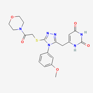 6-((4-(3-methoxyphenyl)-5-((2-morpholino-2-oxoethyl)thio)-4H-1,2,4-triazol-3-yl)methyl)pyrimidine-2,4(1H,3H)-dione
