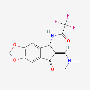 N-[(6Z)-6-[(dimethylamino)methylidene]-7-oxo-2H,5H,6H,7H-indeno[5,6-d][1,3]dioxol-5-yl]-2,2,2-trifluoroacetamide