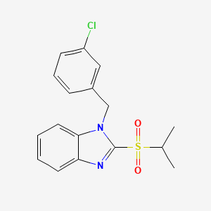 molecular formula C17H17ClN2O2S B2932283 1-(3-氯苄基)-2-(异丙基磺酰基)-1H-苯并[d]咪唑 CAS No. 886903-96-4