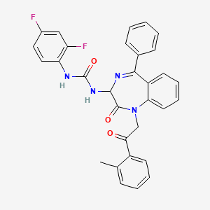 molecular formula C31H24F2N4O3 B2932285 1-(2,4-difluorophenyl)-3-{1-[2-(2-methylphenyl)-2-oxoethyl]-2-oxo-5-phenyl-2,3-dihydro-1H-1,4-benzodiazepin-3-yl}urea CAS No. 1796904-70-5