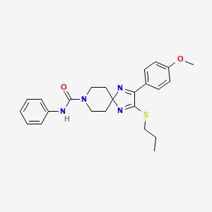 2-(4-methoxyphenyl)-N-phenyl-3-(propylthio)-1,4,8-triazaspiro[4.5]deca-1,3-diene-8-carboxamide