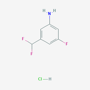 molecular formula C7H7ClF3N B2932289 3-(Difluoromethyl)-5-fluoroaniline hydrochloride CAS No. 2171837-44-6