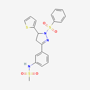 N-{3-[1-(phenylsulfonyl)-5-(2-thienyl)-4,5-dihydro-1H-pyrazol-3-yl]phenyl}methanesulfonamide