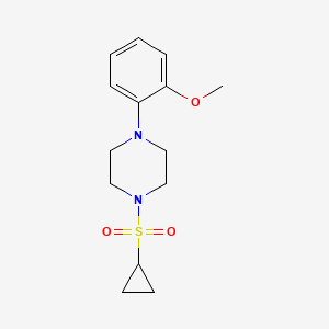 molecular formula C14H20N2O3S B2932303 1-(Cyclopropylsulfonyl)-4-(2-methoxyphenyl)piperazine CAS No. 1207042-62-3