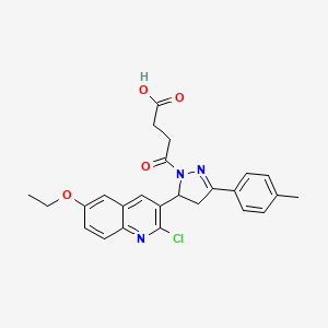 4-[5-(2-chloro-6-ethoxyquinolin-3-yl)-3-(4-methylphenyl)-4,5-dihydro-1H-pyrazol-1-yl]-4-oxobutanoic acid