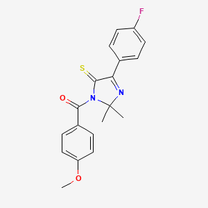 4-(4-fluorophenyl)-1-(4-methoxybenzoyl)-2,2-dimethyl-2,5-dihydro-1H-imidazole-5-thione