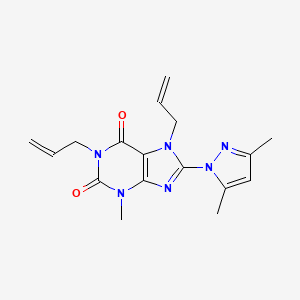 8-(3,5-dimethyl-1H-pyrazol-1-yl)-3-methyl-1,7-bis(prop-2-en-1-yl)-2,3,6,7-tetrahydro-1H-purine-2,6-dione