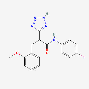 N-(4-fluorophenyl)-3-(2-methoxyphenyl)-2-(2H-tetrazol-5-yl)propanamide