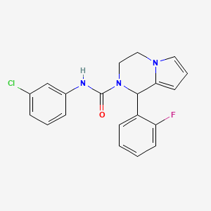 molecular formula C20H17ClFN3O B2932331 N-(3-chlorophenyl)-1-(2-fluorophenyl)-3,4-dihydropyrrolo[1,2-a]pyrazine-2(1H)-carboxamide CAS No. 900001-34-5