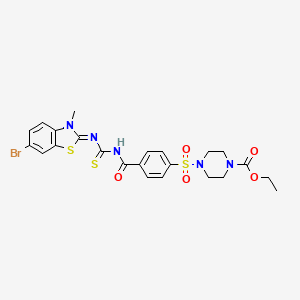 (Z)-ethyl 4-((4-(((6-bromo-3-methylbenzo[d]thiazol-2(3H)-ylidene)carbamothioyl)carbamoyl)phenyl)sulfonyl)piperazine-1-carboxylate