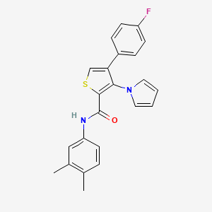 N-(3,4-dimethylphenyl)-4-(4-fluorophenyl)-3-(1H-pyrrol-1-yl)thiophene-2-carboxamide