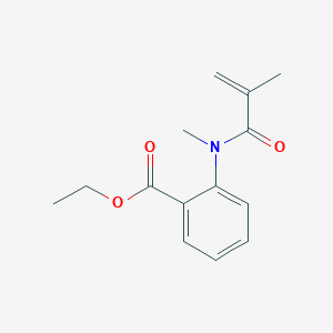 molecular formula C14H17NO3 B293234 Ethyl 2-[methacryloyl(methyl)amino]benzoate 