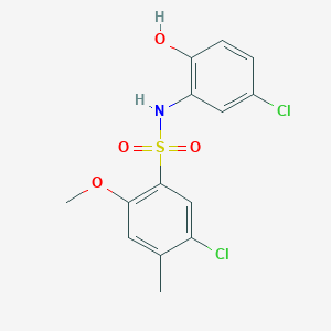5-chloro-N-(5-chloro-2-hydroxyphenyl)-2-methoxy-4-methylbenzene-1-sulfonamide