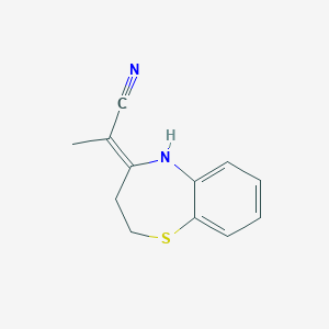 molecular formula C12H12N2S B293235 2-(2,3-dihydro-1,5-benzothiazepin-4(5H)-ylidene)propanenitrile 