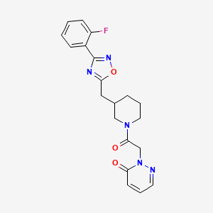 2-(2-(3-((3-(2-fluorophenyl)-1,2,4-oxadiazol-5-yl)methyl)piperidin-1-yl)-2-oxoethyl)pyridazin-3(2H)-one
