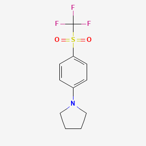 molecular formula C11H12F3NO2S B2932357 1-[4-(Trifluoromethylsulfonyl)phenyl]pyrrolidine CAS No. 692279-06-4