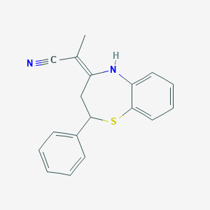 molecular formula C18H16N2S B293236 2-(2-phenyl-2,3-dihydro-1,5-benzothiazepin-4(5H)-ylidene)propanenitrile 